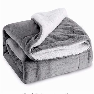 Faux Sherpa Velour Throw Blanket